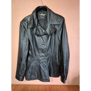 Vintage Wilsons Leather Black Maxima jacket womens size large super hot!